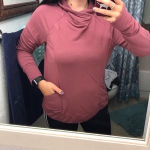 Maroon cowel neck pull over